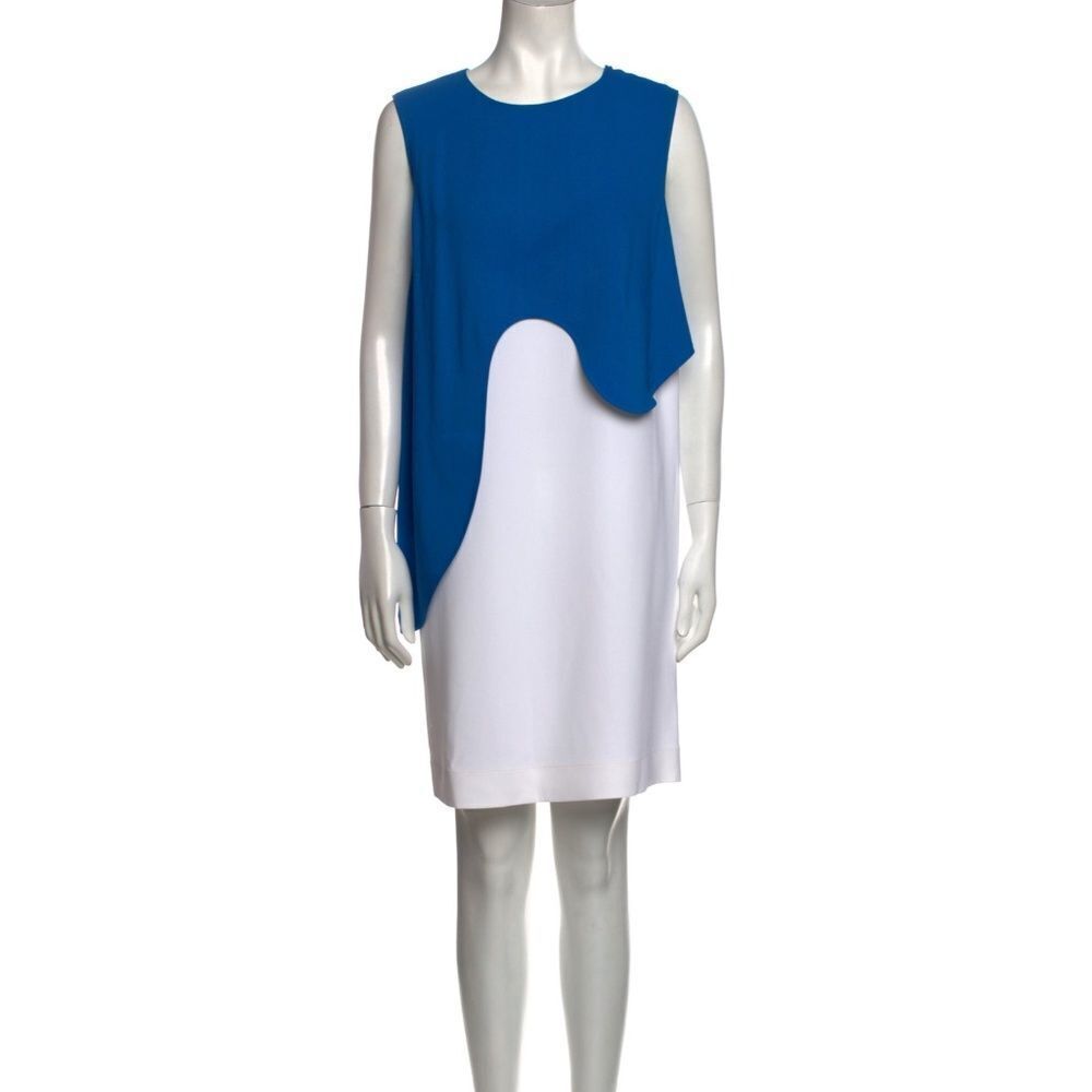 Emilio Pucci SZ 12 blue and white layered color-block dress